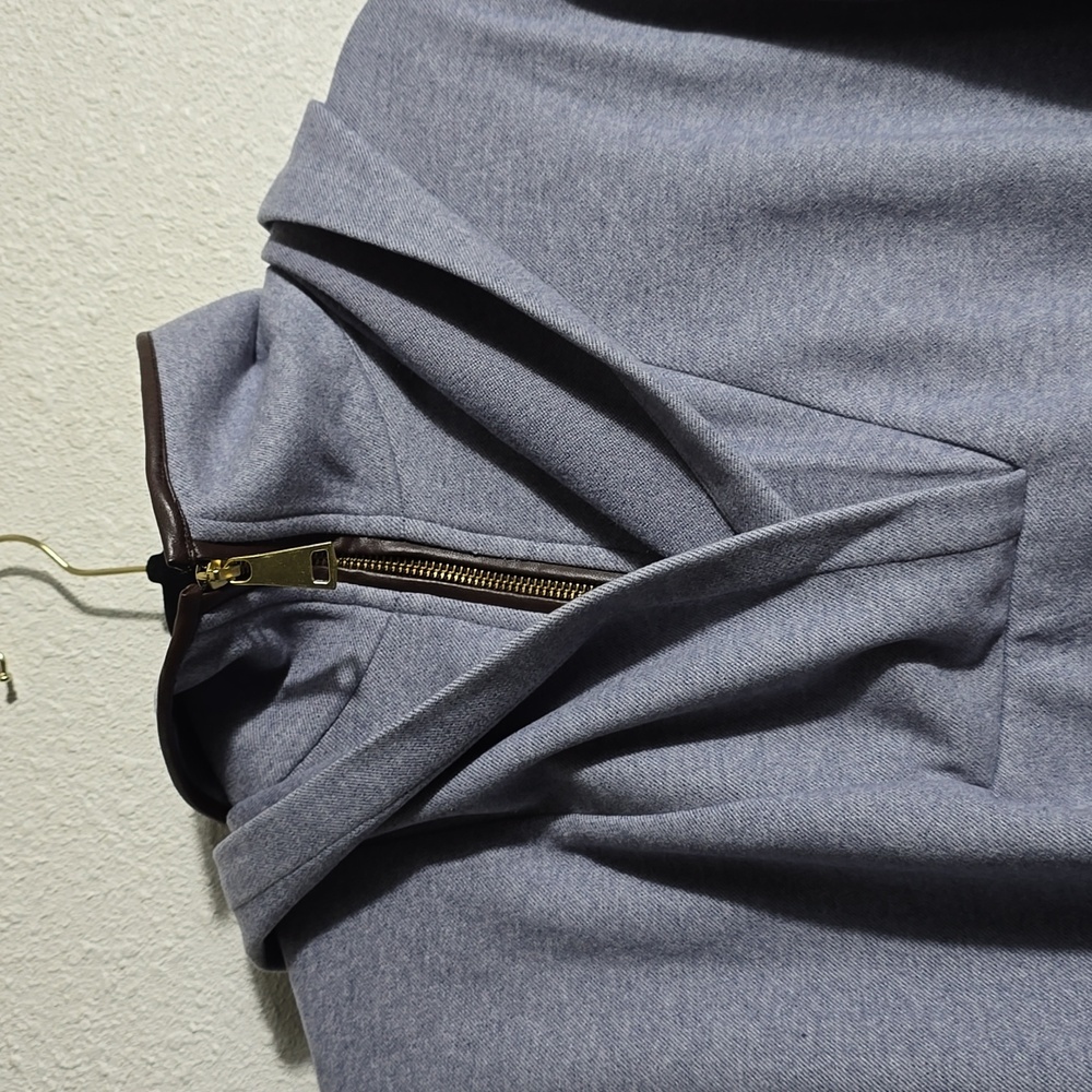 Tuckernuck Light Blue Hooded Poncho with Contrast Trim - Picture 3 of 5